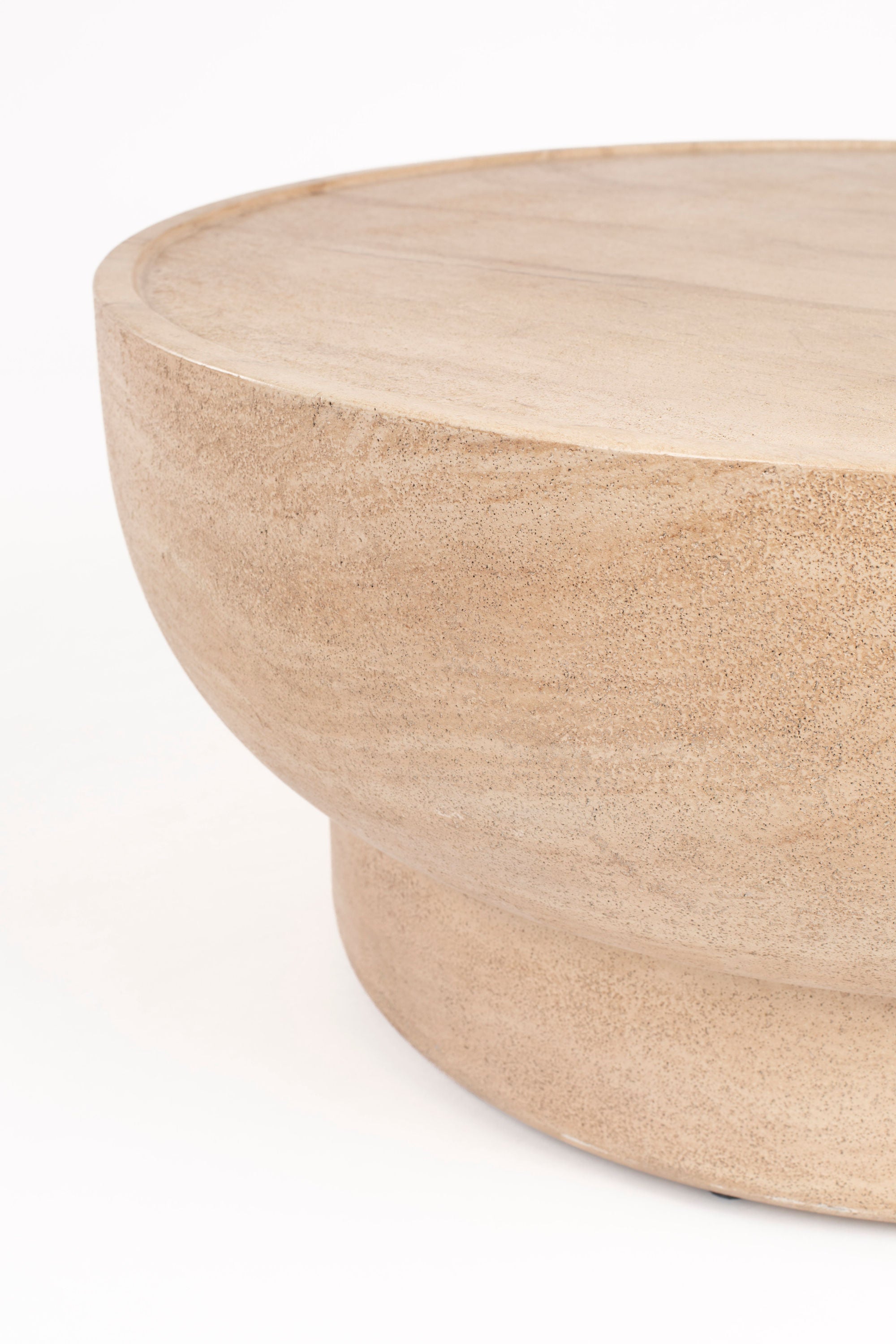 Zuiver Noble Beige Travertine Style Round Coffee Table